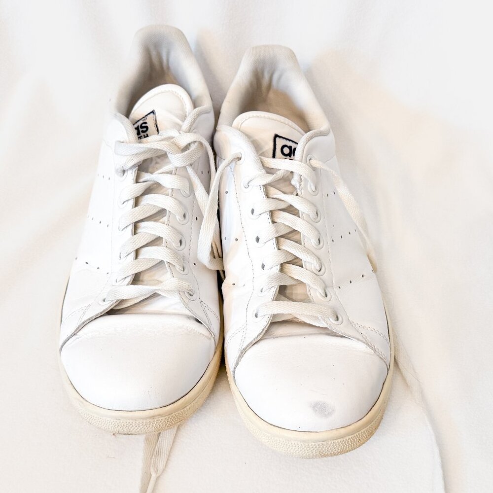 Adidas Originals Stan Smith Tennis Shoes Sneakers White Navy Men's 11.5 Low Top